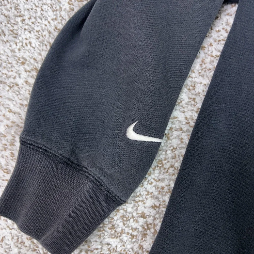 Nike Hoodie Boys Medium 10-12 Black Full Zip Fleece Logo Sweatshirt Top Spellout